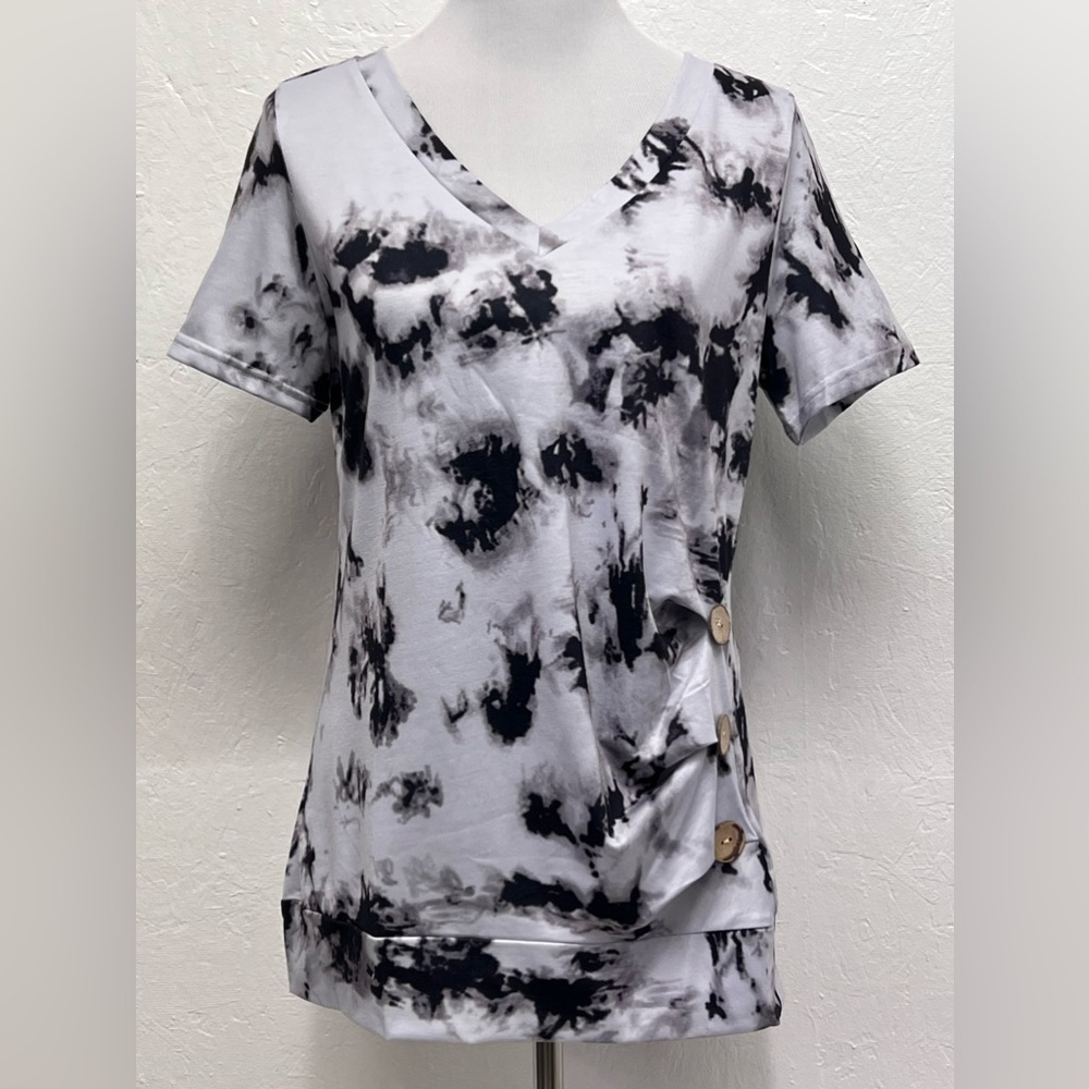 Women’s Tye Dye V-Neck Top -Merokeety - M